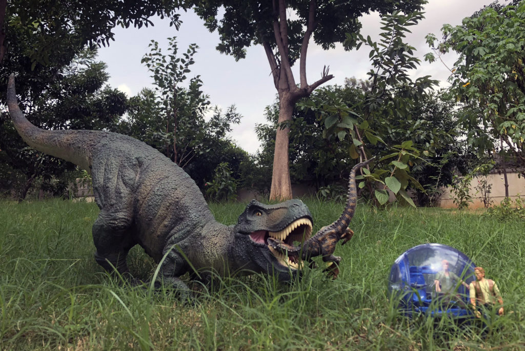Jurassic World:  Tyrannosaurus Rex Attacks Small Rex